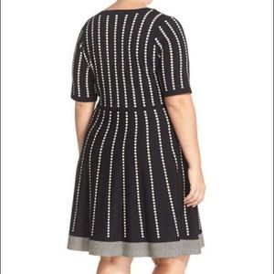 Wenrine Women's Striped Sweater Dress - Comfy Ribbed Knit Mini Dress With Long Sleeves